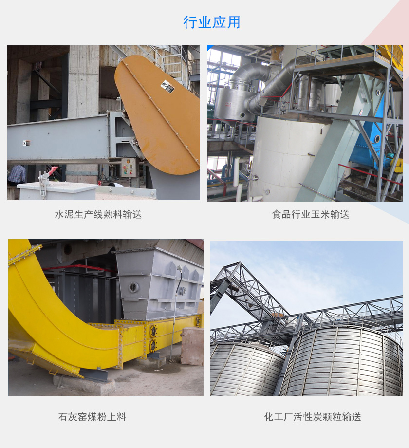 可以水平、傾斜或垂直布置，主要用于水泥、食品、化工、煤炭等行業(yè)