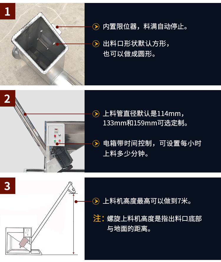 不銹鋼螺旋輸送機(jī)自動上料，可定制管徑，高度可做到7米